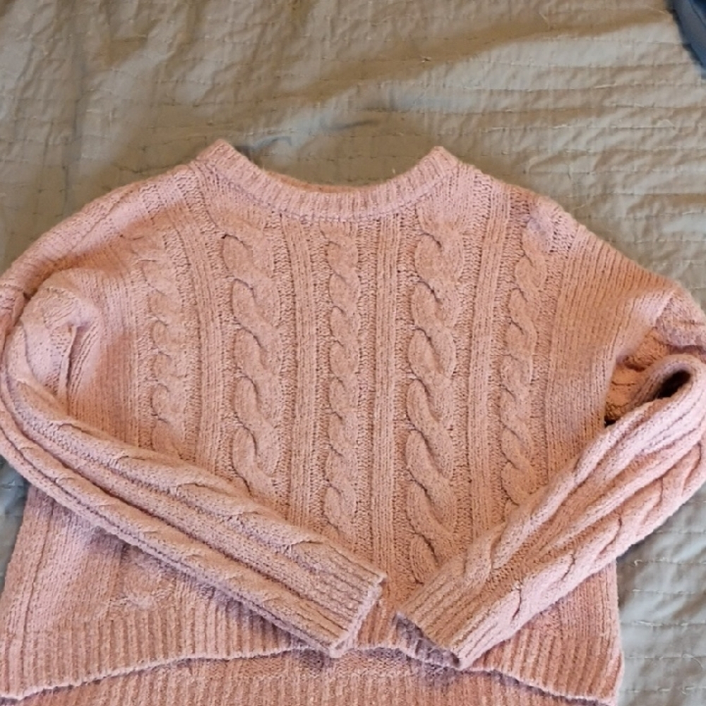 Abercrombie Kids Light Pink Cable Knit Sweater